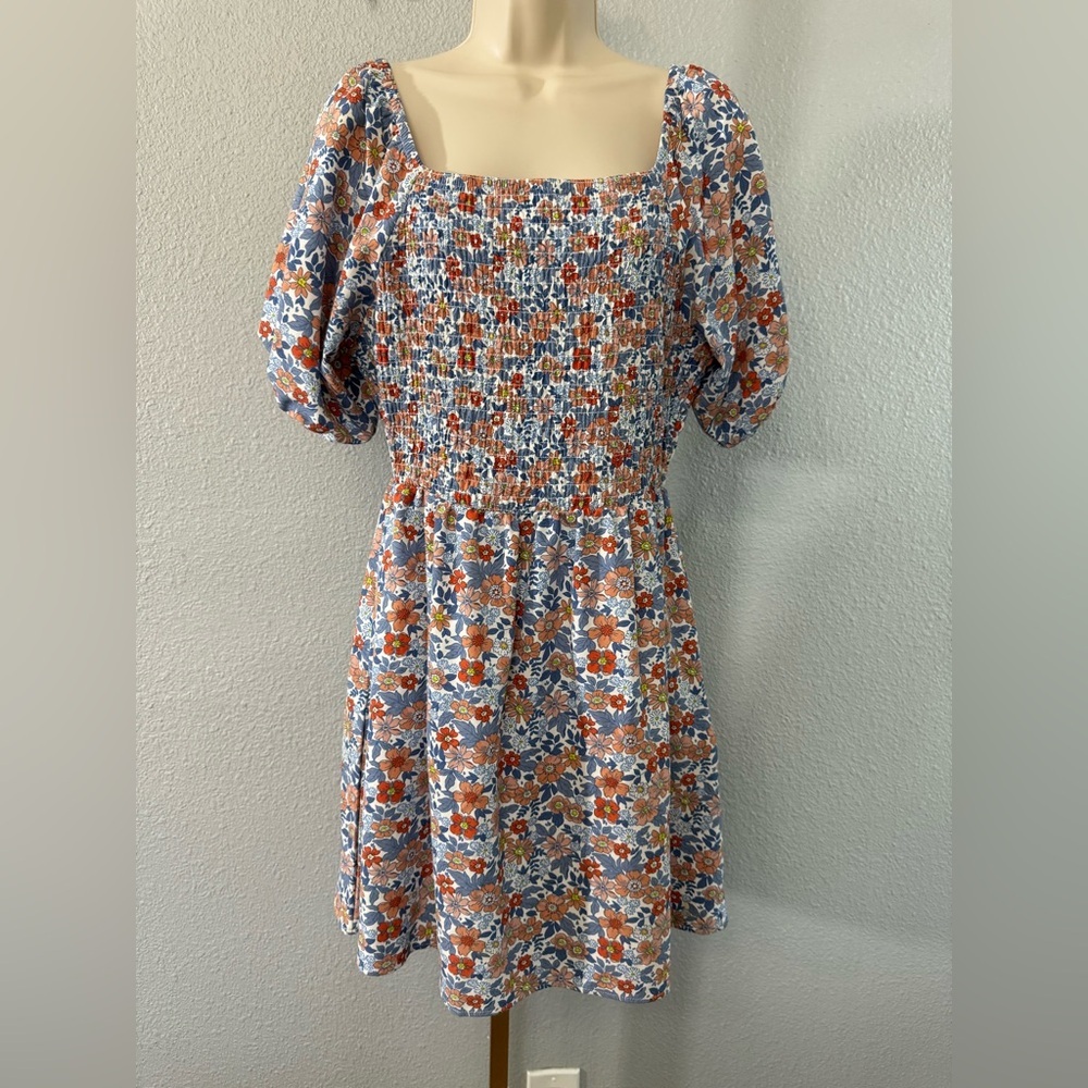 Michelle McDowell Floral Smocked Dress Size Medium